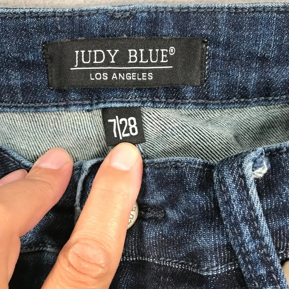 Judy Blue High Rise Straight Fit Dark Wash Jeans Size 7/28 Blue Denim